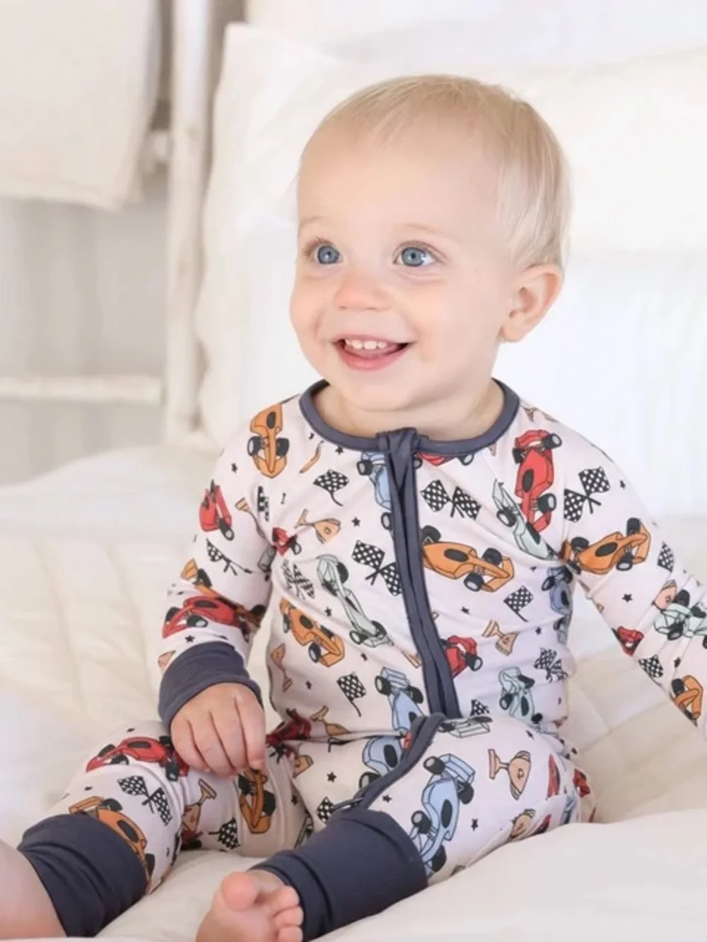 Caden Lane Pit Crew Convertible Zip Bamboo Pajamas